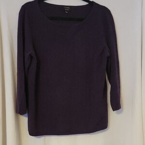 Talbots 100% Cashmere Deep Purple Crew Neck Sweater